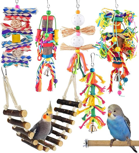 KATUMO Bird Toys, Parakeet Swing Parrot Ladder Cockatiel Perch Conure Hanging by KATUMO