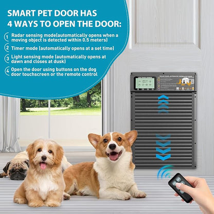Smart Automatic Pet Door | Radar, Timer & Light Sensor Modes | Durable Aluminum - Image 4