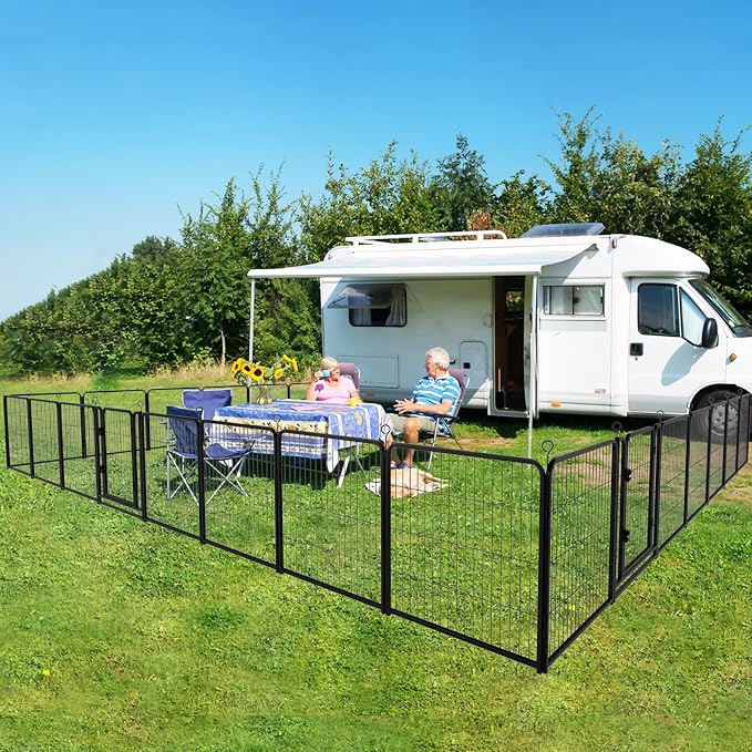 Dog Playpen Outdoor Extra Wide 32 Piece Panels Heavy Duty Dog Fence 40" Height - Image 2