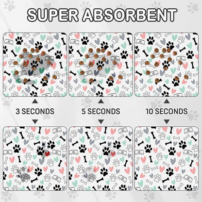 Dog Food Mat for Pet Cat Food Mat, Paws Absorbent Quick Dry Dog Bowl Mats for - Image 4