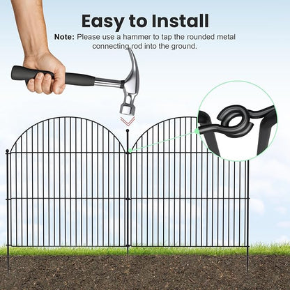 10Pcs No Dig Garden Fence, 40in/24ft Rustproof Metal Dog Fence Outdoor - Image 5