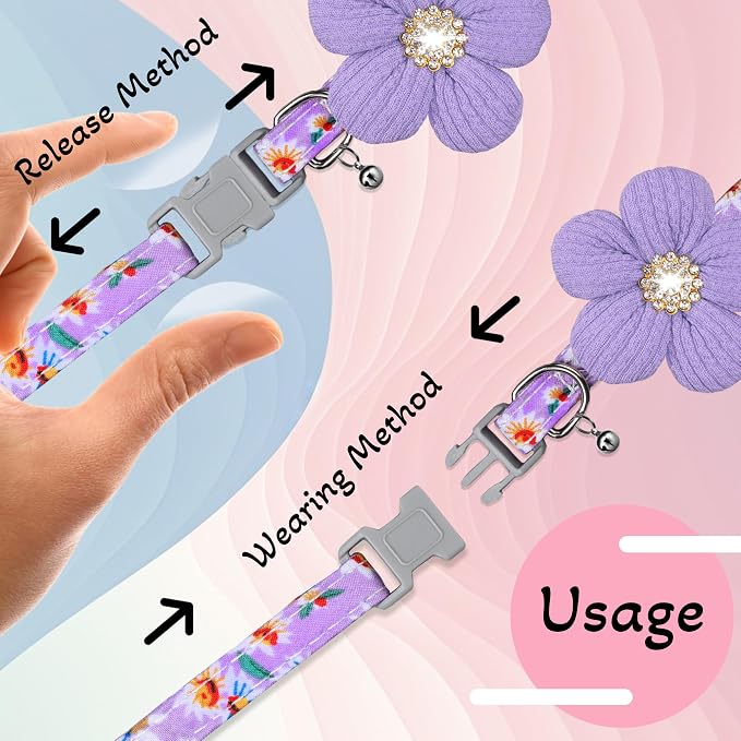 Small Dog Collar with Flower, Puppy Collar - Image 5