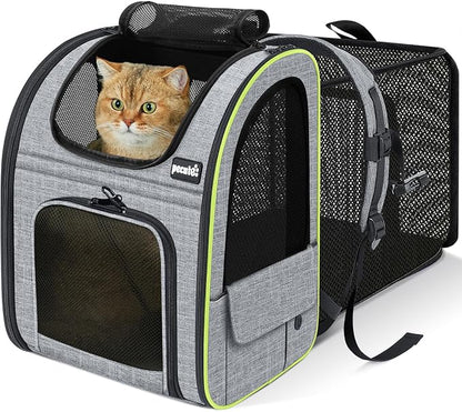 Pecute Cat Backpack Carrier Expandable, Foldable Pet Backpack by pecute