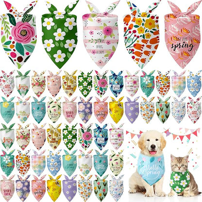 Kacctyen 50 Pcs Spring Dog Bandanas Bulk Bandanas by Kacctyen