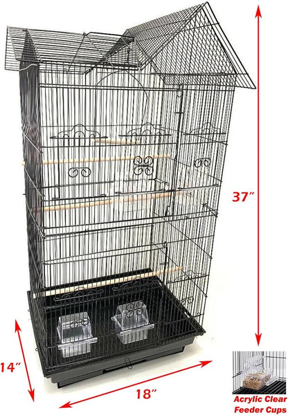 38-Inch Double Roof Top Large Flight Bird Cage - Image 2