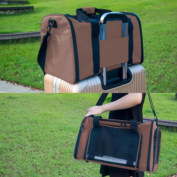Soft Sided Carrier for Small Medium Cats Dogs, Removable Pad Collapsible Travel - Image 6