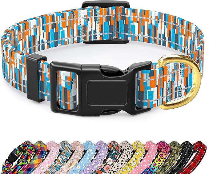 Reflective Dog Collar for Extra Small Dogs, Cute Boho Adjustable Heavy-Duty by TMOODEL