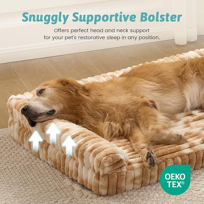 Cute Dog Bed, Faux Rabbit Fur Orthopedic Foam Dog Bed - Image 6