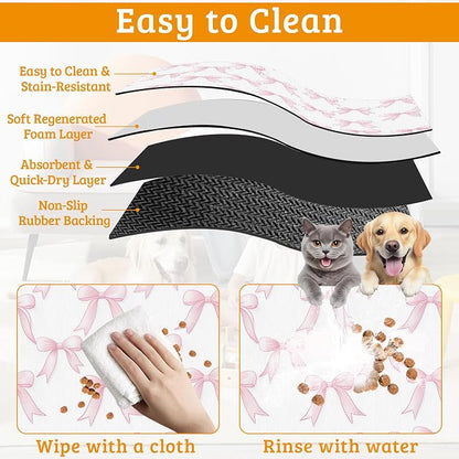 Pet Feeding Mat, Non-Slip Water Bowl Placemat, Pet Supplies 16" x 24" - Image 5