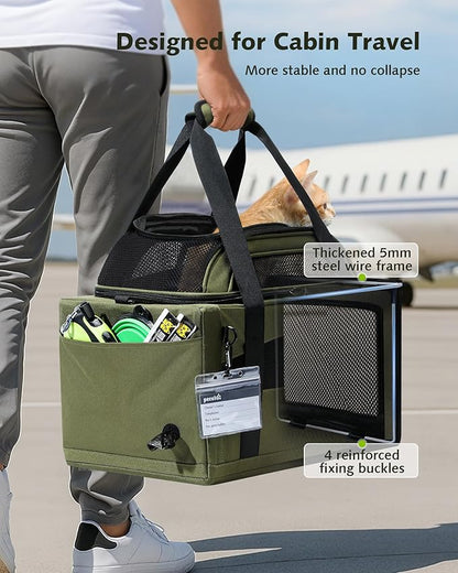 Pecute Top Side Expandable Pet Carrier Airline Approved Dog Cat Carrier - Image 2