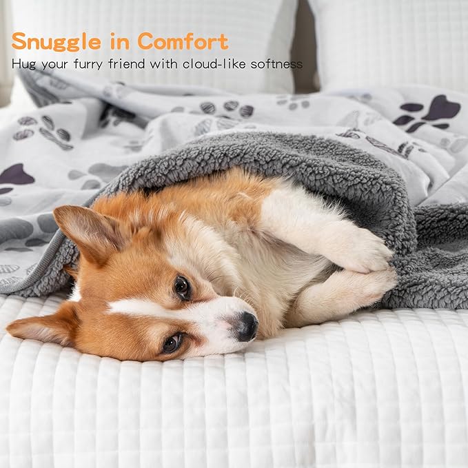 Waterproof Dog Blankets Pet Blanket 50"x60", Soft Fluffy Sofa Car Bed Protector - Image 5