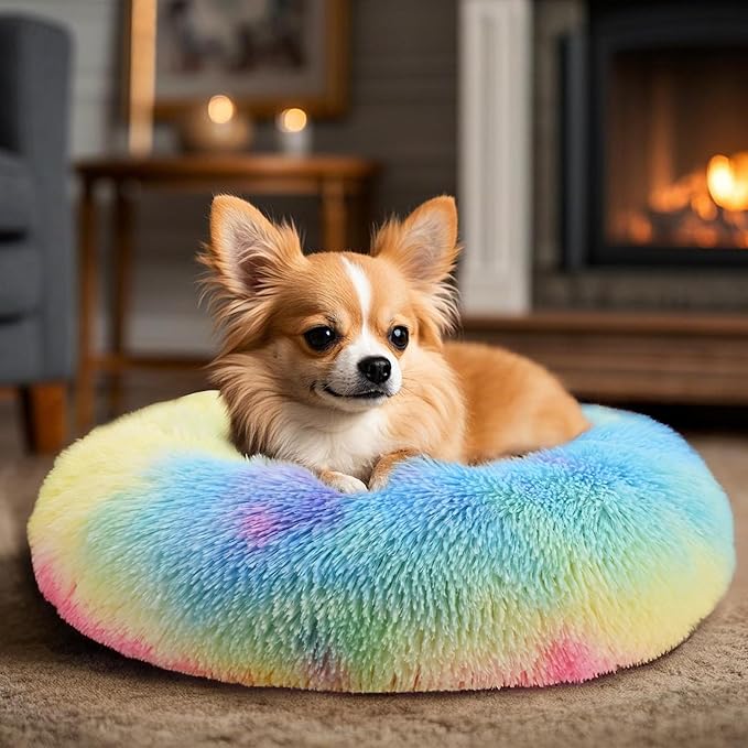 Dogs Bed for Small Dogs, Anti-Anxiety Washable Round Bed - Image 5