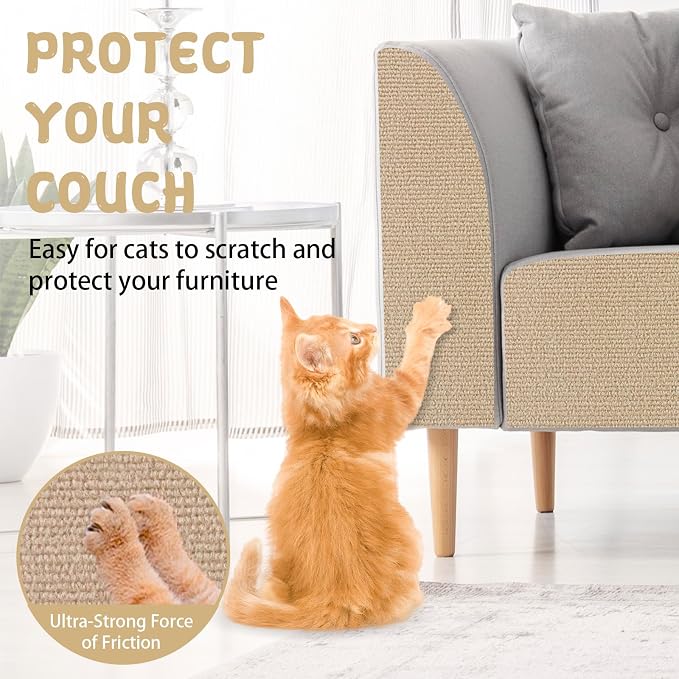 Climbing Cat Scratcher Mat Trimmable Cat Scratching Post Carpet 157.4’’x15.8’’ - Image 4