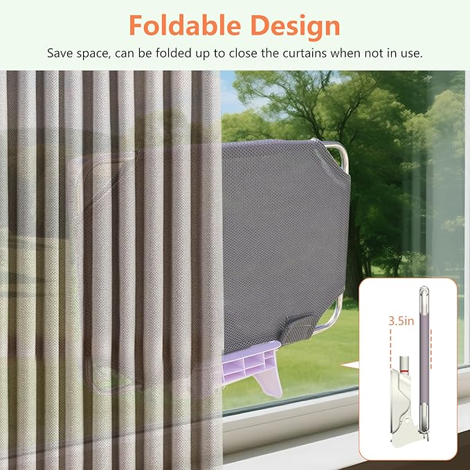 Cat Window Perch for Small Window, Cordless Cat Window Hammock, Cats Seat for - Image 4