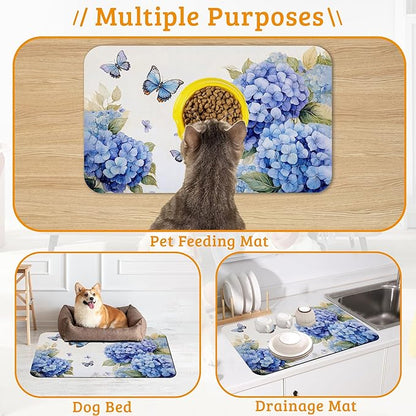Pet Feeding Mat, Non-Slip Water Bowl Placemat, Pet Supplies 12" x 20" - Image 7