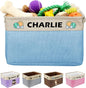 Personalized Dog Toy Storage Basket Custom Collapsible Toy Bin by Bliver