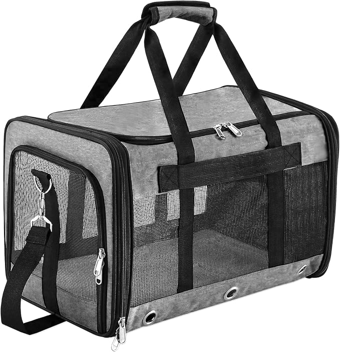 Soft Sided Cat/Dog Carrier，Collapsible Mesh Pets Travel Carriers by SWUVVI