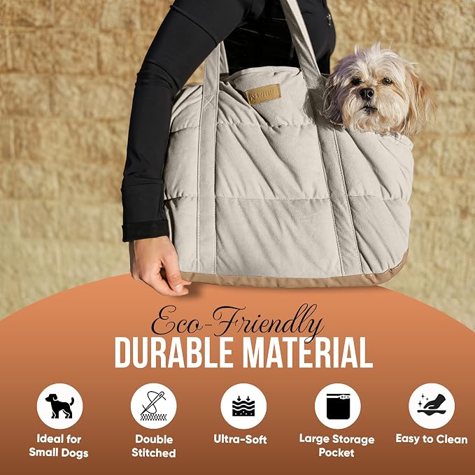 Plush Dog Purse Carrier for Small Dogs, Soft Dog Tote Bag - Image 6