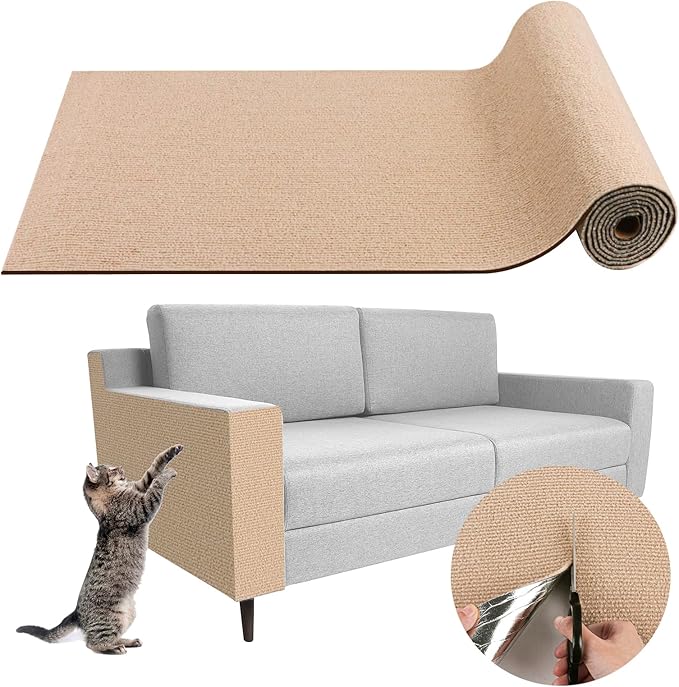Climbing Cat Scratcher Mat Trimmable Cat Scratching Post Carpet 157.4’’x15.8’’ by LSGCQ