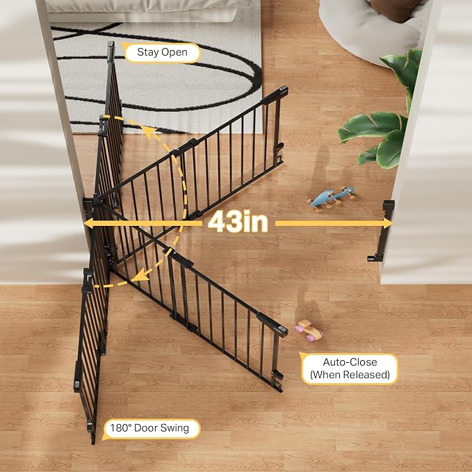 Cumbor 2 Pack 29.2-43" No Bottom Bar Baby Gate - Image 6