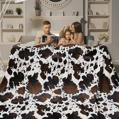 Bnuitland Cow Print Throw Blanket, Large Size 90x90 Inches - Image 2