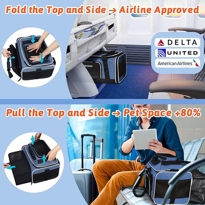 Petskd Top and Side Expandable Pet Carrier 18x11x11 Inches Delta United Airline - Image 2
