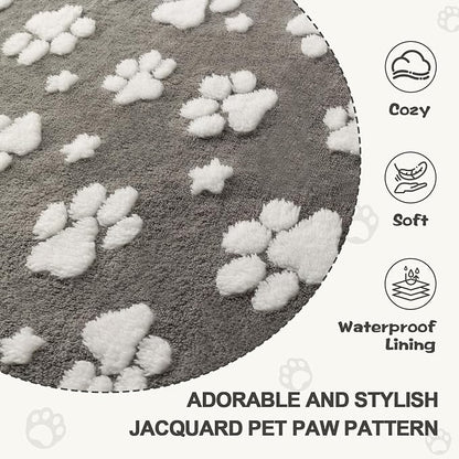 Waterproof Blanket for Dog Cat or Adult, Cute 3D Textured Paw Dog Blanket for - Image 5
