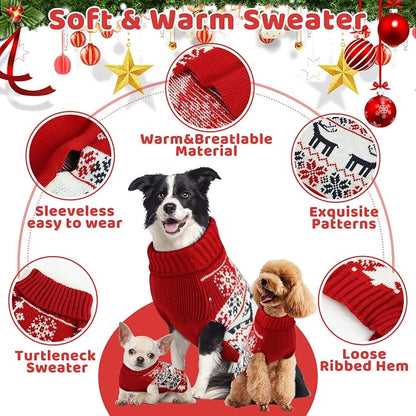 Christmas Dog Sweaters for Small Large Dogs Girl, Soft Warm Pup Dogs Shirt - Image 3