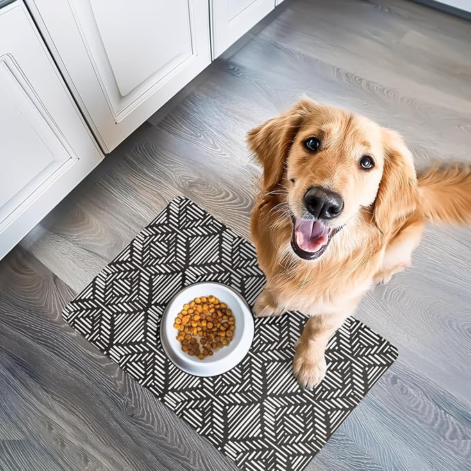 NALALAS Dog Mat for Food and Water, Cat Feeding Mat | Waterproof Dog Bowl Mat | - Image 6