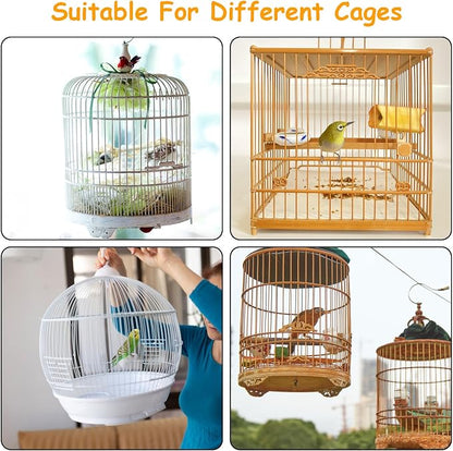Bird Cage Seed Catcher, Adjustable White Bird Cage Net Birdcage Cover Skirt - Image 4