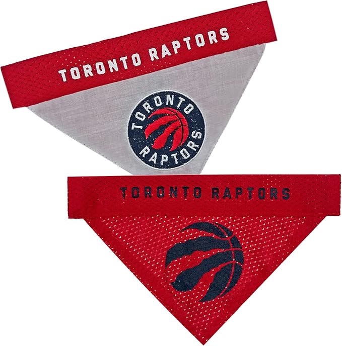 NBA Dog Bandana -Toronto Raptors Reversible Pet Bandana. 2 Sided Home & Away by PETSFIRST
