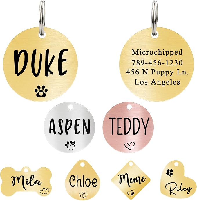 Ultra Joys Dog ID Tag, Custom Dog Tag Personalized Cat Tag, Pet ID Tag by UltraJoys