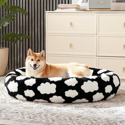 JOEJOY Donut Dog Bed Medium Size Dog, Cute Round Calming Pet Bed - Image 8