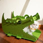 Cat Bed House, for 25 LBs Indoor Cats&Small Dogs, Large Cute Crocodile Felt Pet by Muzzique