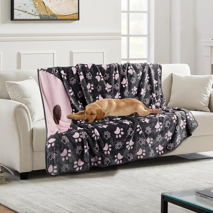 Dog Blankets for Large Dogs, Washable Pet Blanket, Soft Crate Bed - Image 4