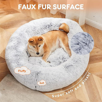 Sweetcrispy Donut Dog Bed, XL Large Round Calming Cat Bed - Image 2