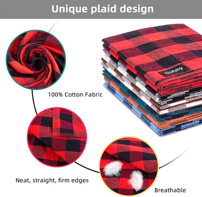 Christmas Dog Bandana XLarge-Red Black Dog Scarf Buffalo Plaid Printing - Image 3