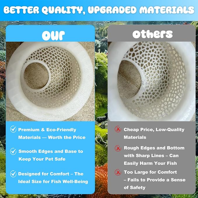 Blue Floating Betta Hide & Shrimp Cave: 3-in-1 Aquarium Hammock, Feeder & - Image 9