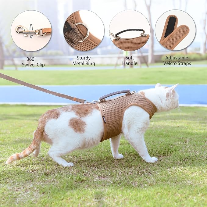 Kitty Harness and Leash for Walking Escape Proof Breathable Mesh Fabric - Image 3