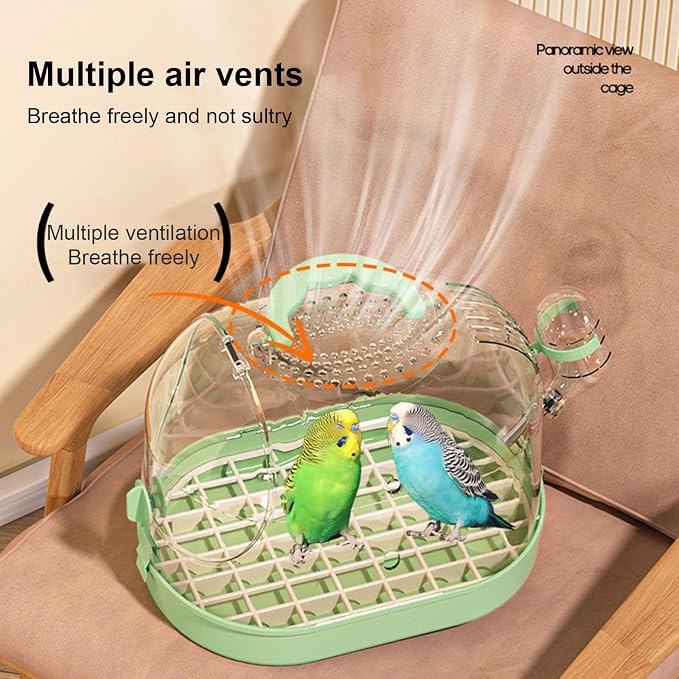 Easy to Carry Bird Cage with Watering Bottle High Ventilated Carriers Travel - Image 3