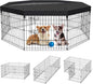 Dog Pen Pet Playpen Dog Fence Indoor Foldable Metal Wire Exercise Puppy Play by Peekaboo