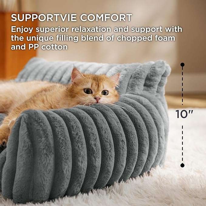 Bedsure ComfyFleece™ Cute Cat Couch - Image 3