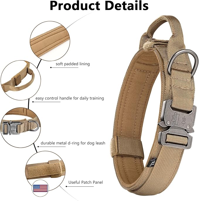 DAGANXI Tactical Dog Collar, Adjustable Military Training Nylon Dog Collar - Image 3