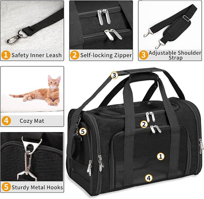 Soft-Sided Cat/Dog/Pet Carrier, Collapsible Pets Travel Carriers - Image 4