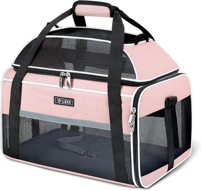 Lekereise Top-Expandable Pet Carrier 17x11x9.5 Inch Alaska Hawaiian Airline by Lekereise