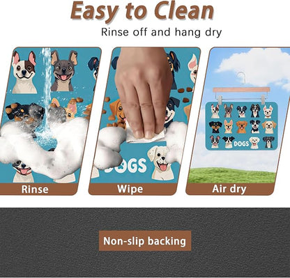 Cute Dog Cat Food Mat, Absorbent Pet Feeding Mat - Image 4