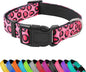 Reflective Dog Collar, Adjustable Soft Neoprene Padded Nylon Pet Collars by PWOD