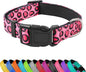Reflective Dog Collar, Adjustable Soft Neoprene Padded Nylon Pet Collars by PWOD