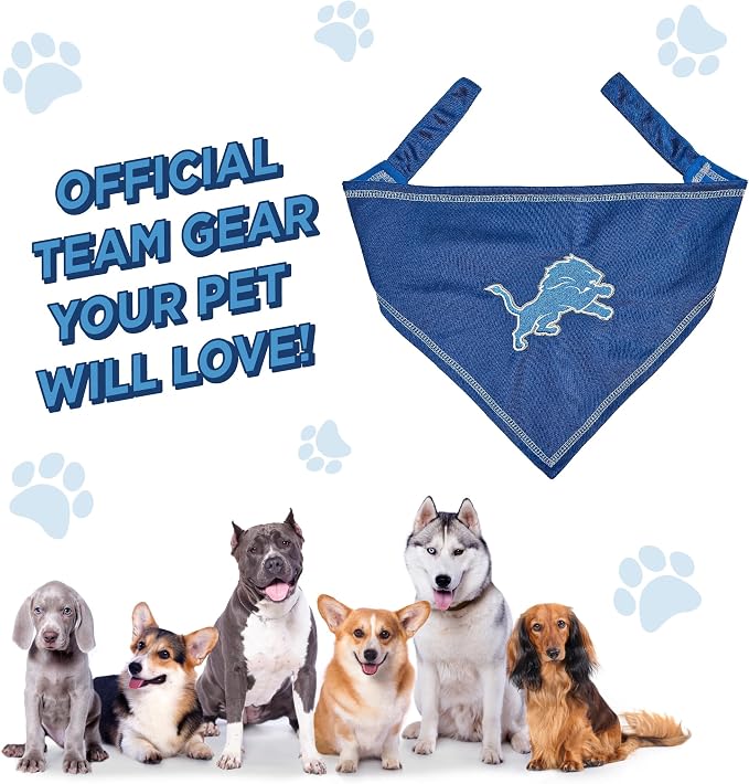 Pets First NFL Detroit Lions TIE Bandana, Large/X-Large. Dog Bandana Scarf Bib - Image 4