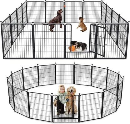 Dog Playpen 32 inch 16 Panels Indoor Outdoor Dog Pen by Jhsomdr
